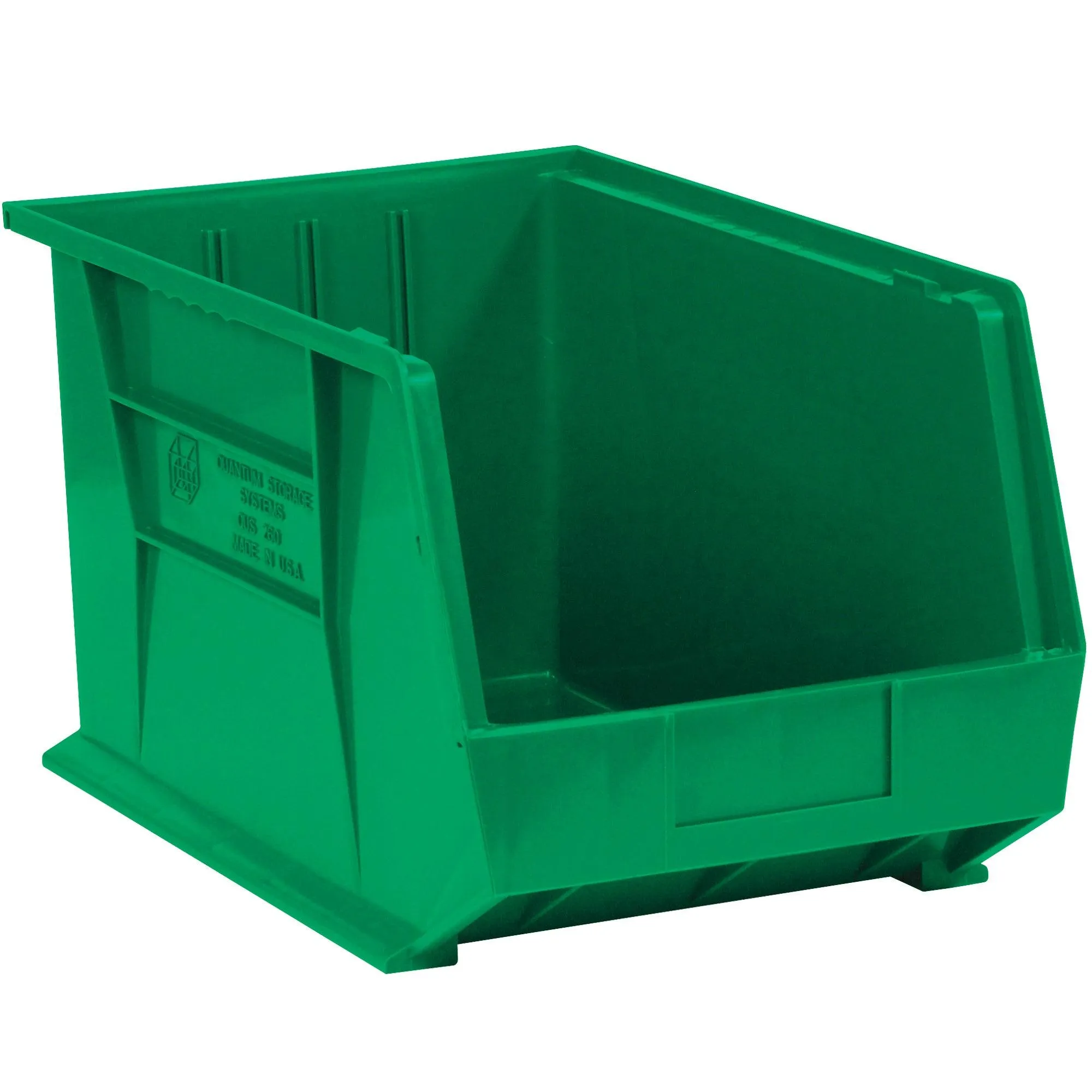16 x 11 x 8" Green Plastic Stack & Hang Bin Boxes