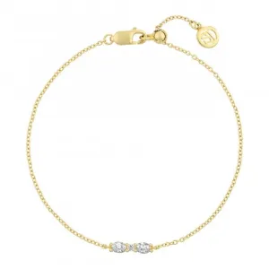 18k gold plated Ellera Ovale Bracelet SJ-B2418-CZ-YG