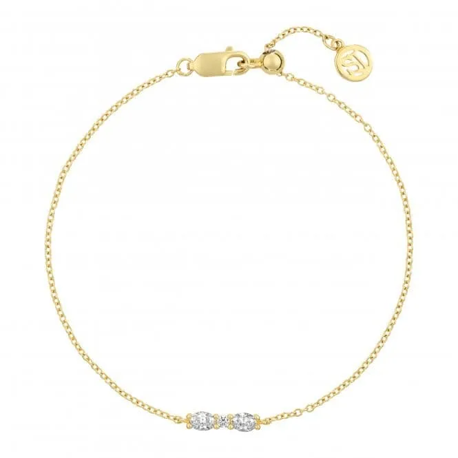 18k gold plated Ellera Ovale Bracelet SJ-B2418-CZ-YG