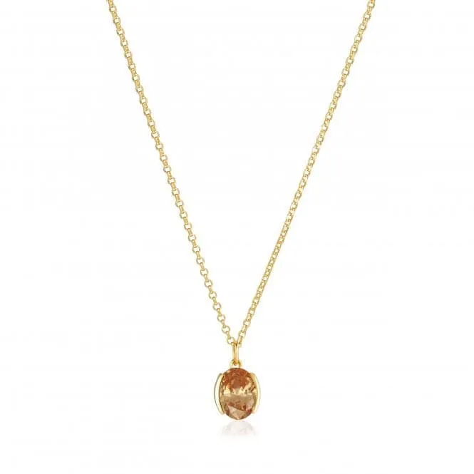18k gold plated Ellisse Carezza Necklace SJ-N2353-CHCZ-YG