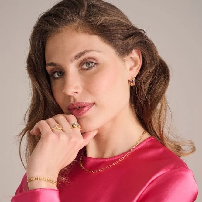 18k gold plated Livigno Creolo Piccolo Earrings SJ-E2363-XCZ-YG