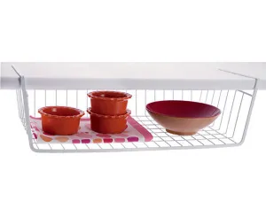20 Inch Under Shelf Storage Basket - White
