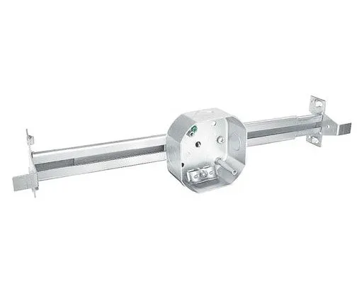 4 in. Octagon Fan Box, 2-1/8 in. Deep, with New Construction Bar Hanger