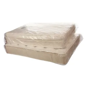 40" x 15" x 95" x 4 mil Twin Clear Eco-Manufactured Plastic Pillow-Top Mattress Bags with Vents (Roll of 50)