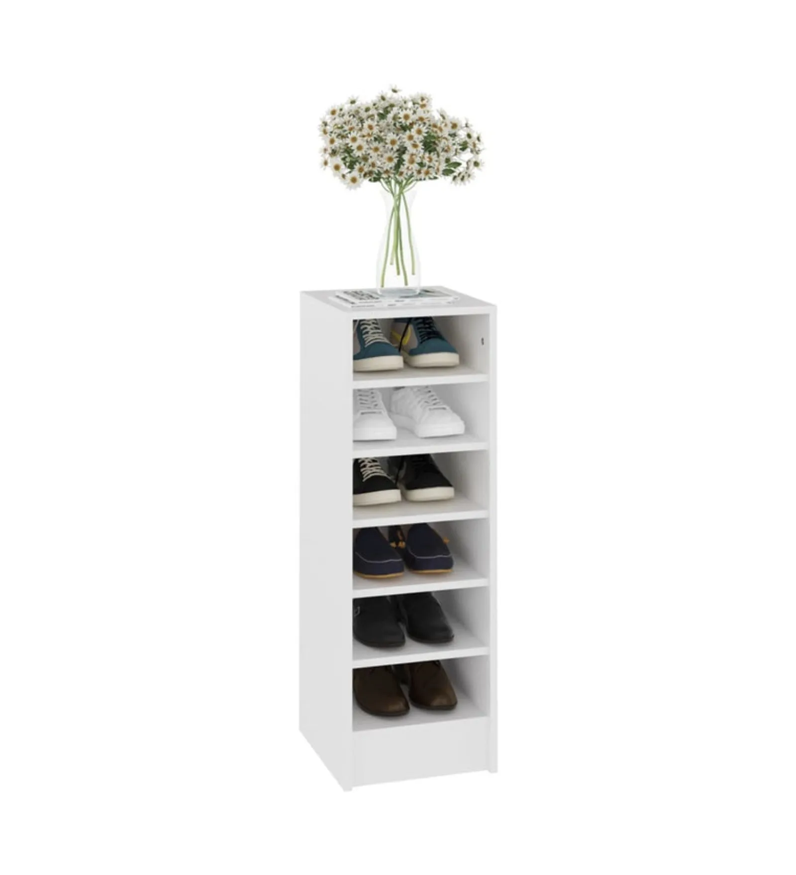 Arya Shoe Rack in Frosty White Finish