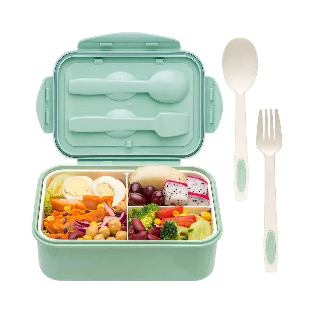 Bento Boxes for All Ages - 1100 ML Capacity Lunch Box with Spoon & Fork for Kids and Adults