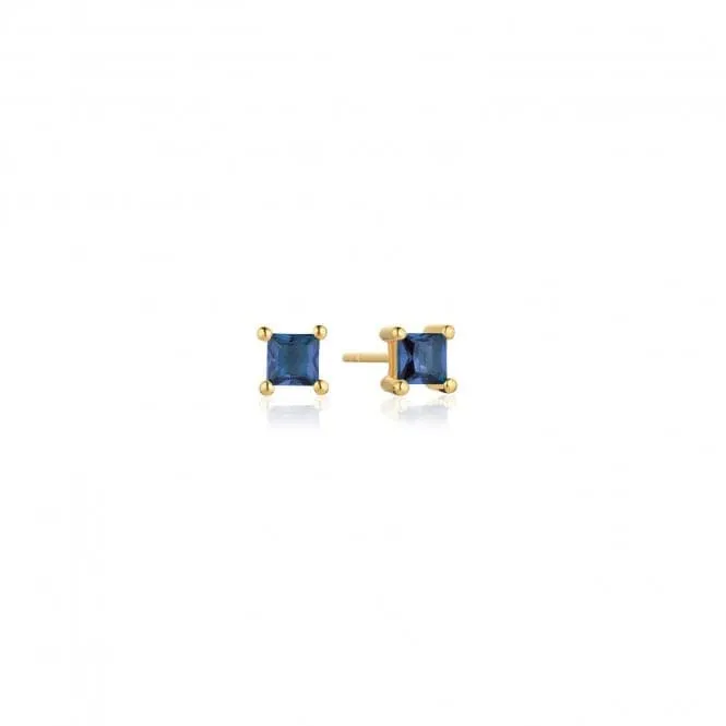 Blue Zirconia Ellera Quadrato Earrings SJ-E42277-BLCZ-YG
