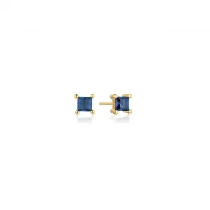 Blue Zirconia Ellera Quadrato Earrings SJ-E42277-BLCZ-YG