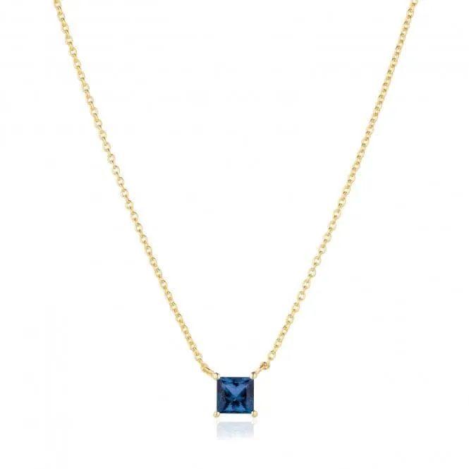 Blue Zirconia Ellera Quadrato Necklace SJ-N42279-BLCZ-YG