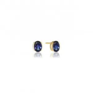 Blue Zirconia Ellisse Carezza Earrings SJ-E2350-BLCZ-YG