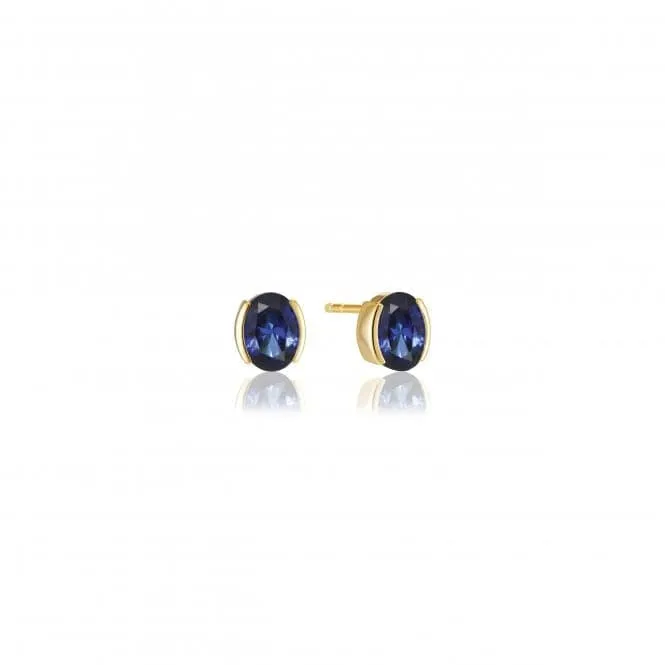Blue Zirconia Ellisse Carezza Earrings SJ-E2350-BLCZ-YG