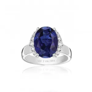 Blue Zirconia Ellisse Grande Ring SJ-R2342-BLCZ