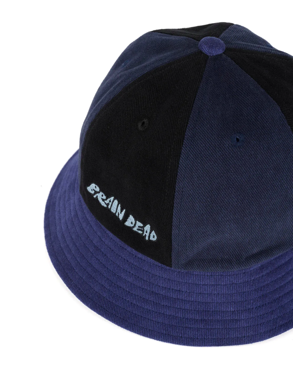Brushed Twill Panelled Bell Hat - Navy Multi