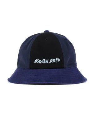Brushed Twill Panelled Bell Hat - Navy Multi