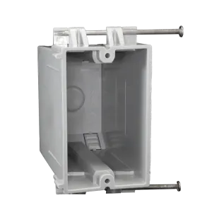 CANTEX  1-Gang 22 cu. in. EZ BOX Heavy Wall New Work Nail-on Residential Electrical Switch and Outlet Box with Knockouts Gray