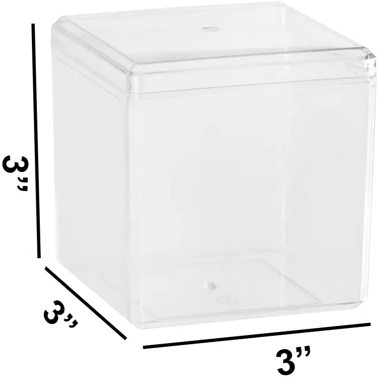Clear Acrylic Boxes 3"x3"x3" 12 Pack