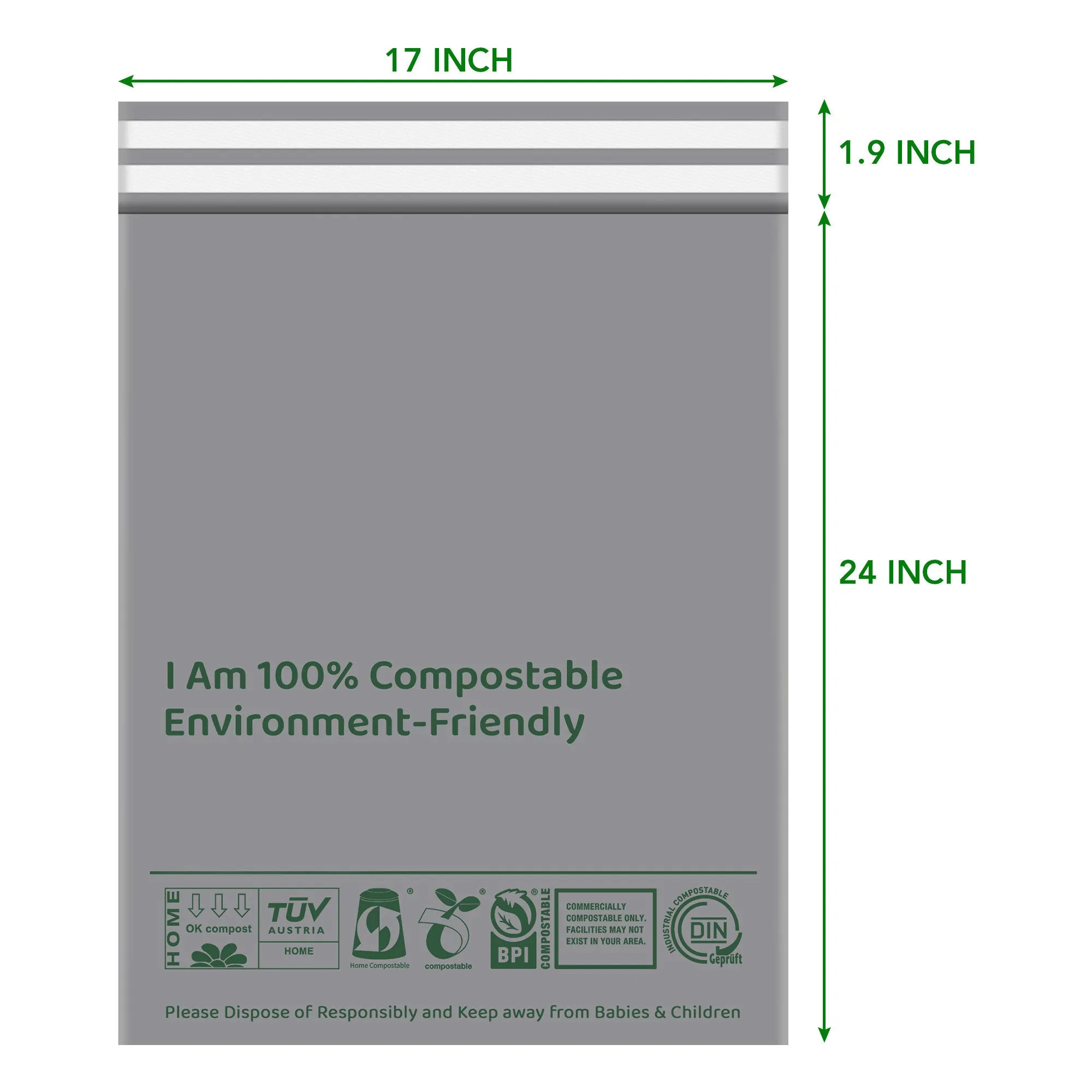Compostable Mailing Bags Environment-Friendly Self Seal Postal Bags