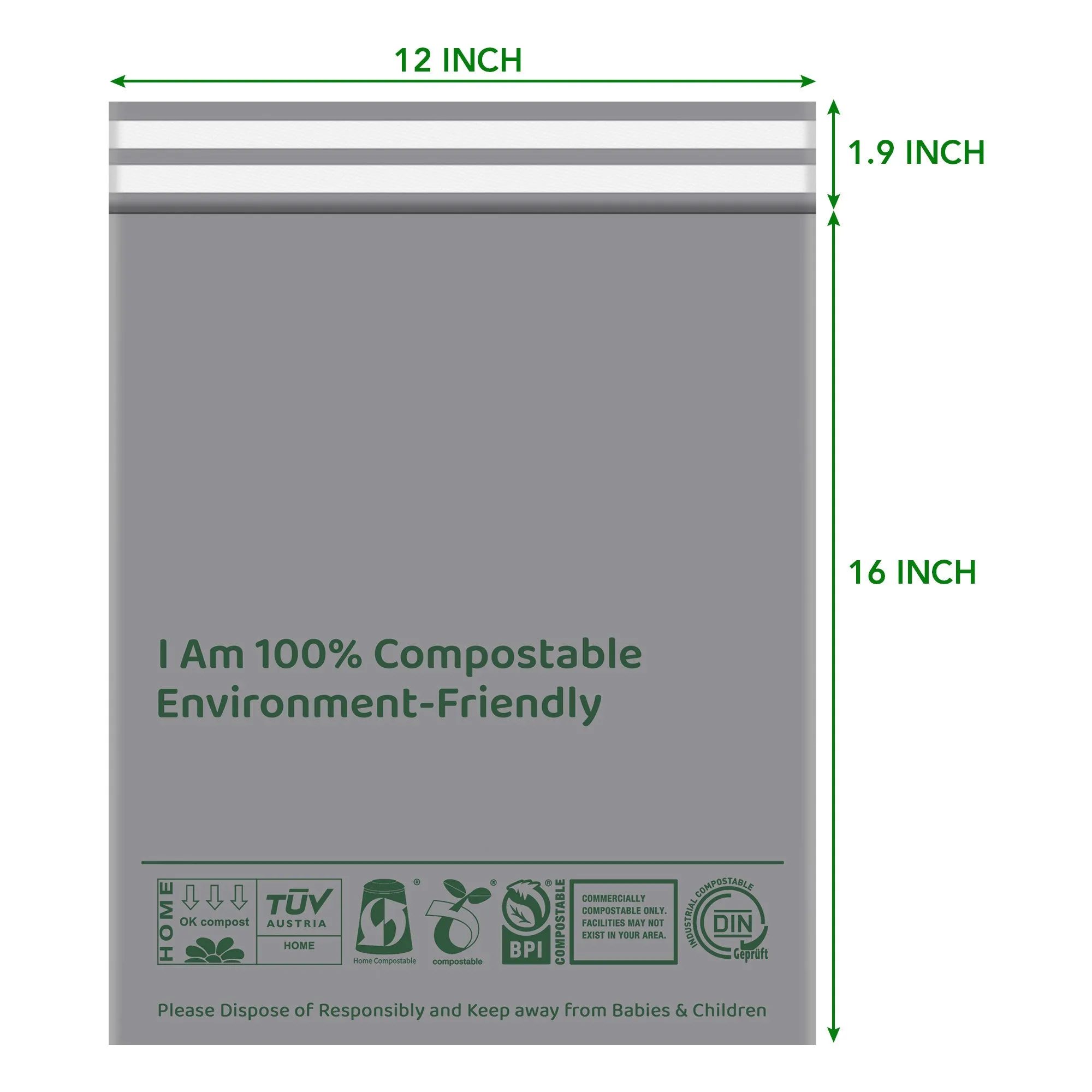 Compostable Mailing Bags Environment-Friendly Self Seal Postal Bags