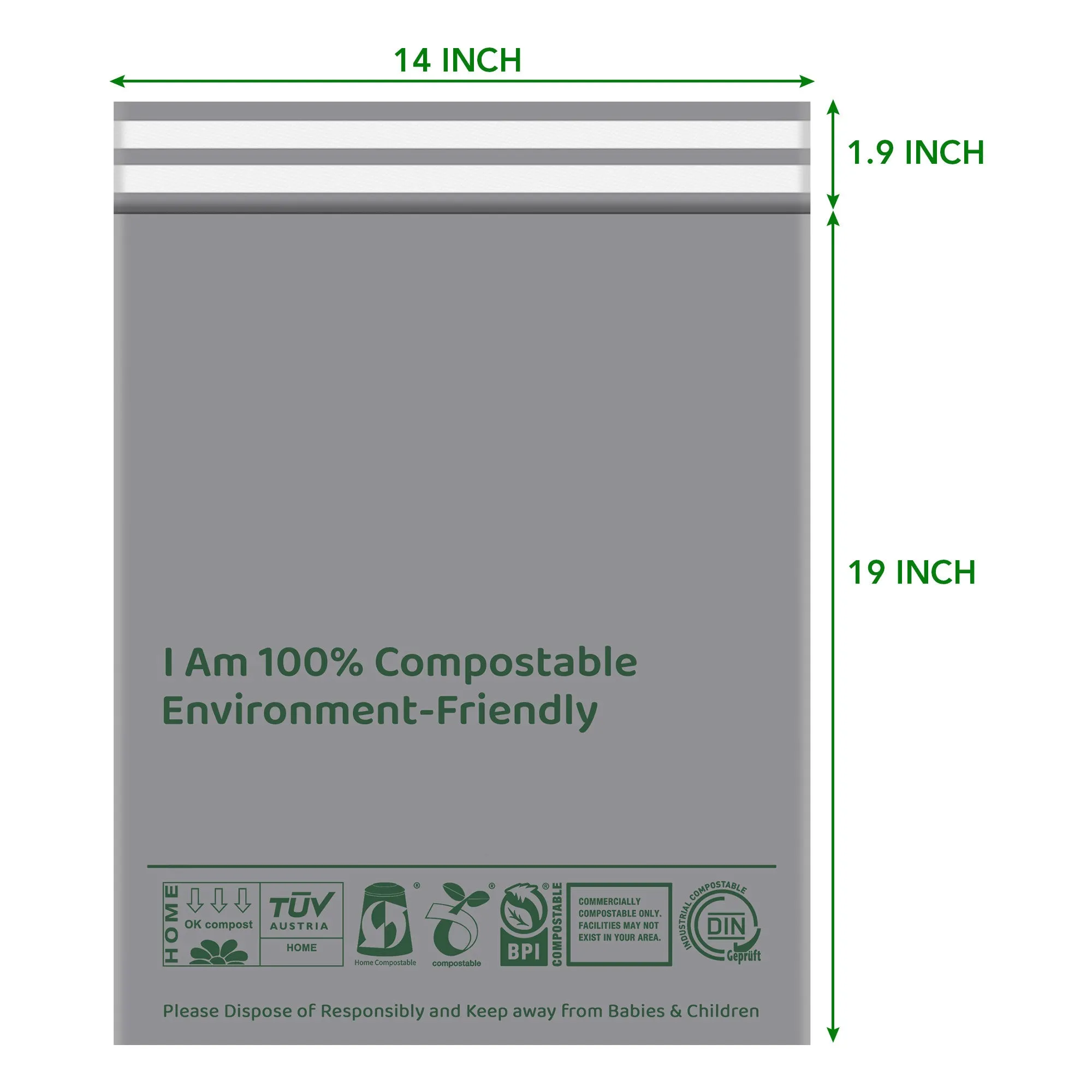 Compostable Mailing Bags Environment-Friendly Self Seal Postal Bags