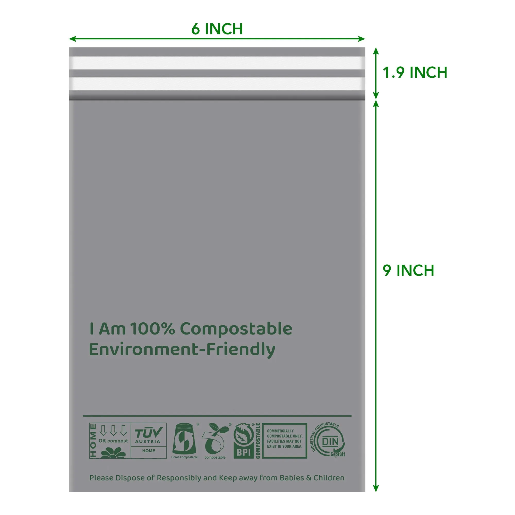 Compostable Mailing Bags Environment-Friendly Self Seal Postal Bags