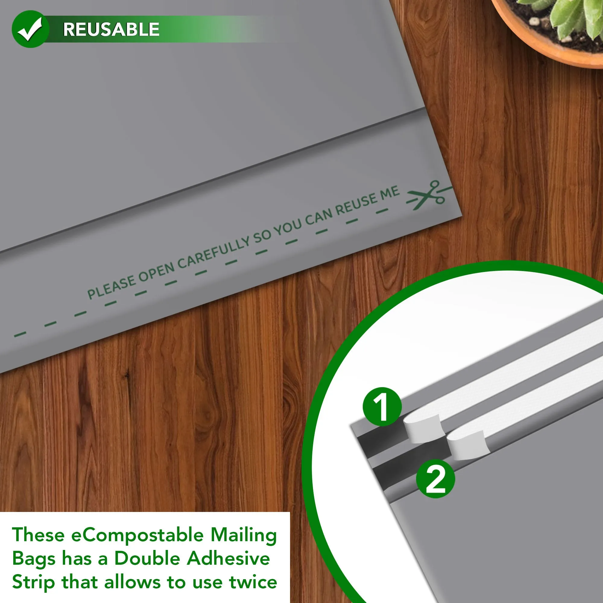 Compostable Mailing Bags Environment-Friendly Self Seal Postal Bags
