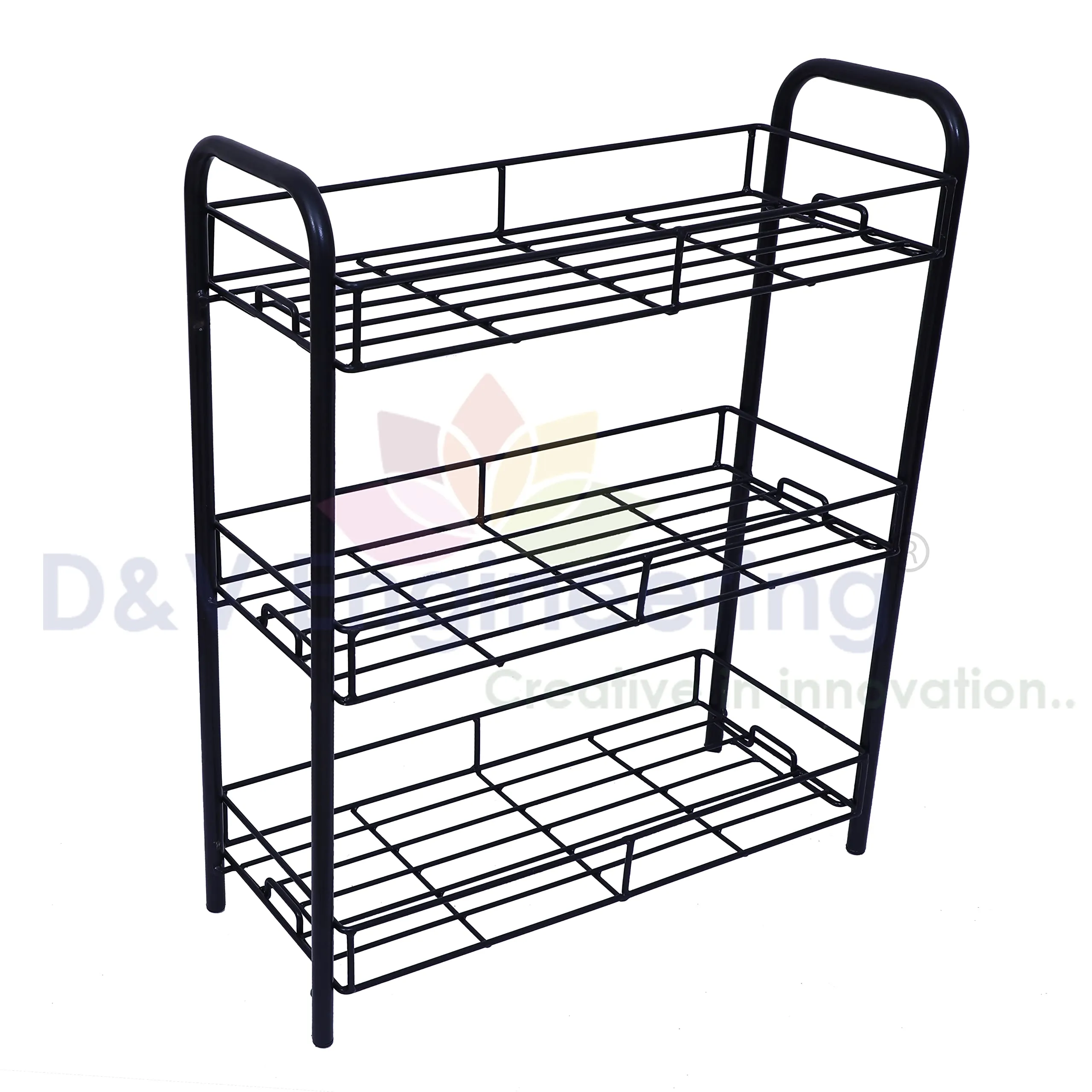 D&V ENGINEERING - Creative in innovation 3-Tier Multipurpose Kitchen Storage Shelf Shelves Holder Stand Rack, Kitchen Countertop Storage Shelf Organizer, Kitchen Spice Rack (3-Tier) metal