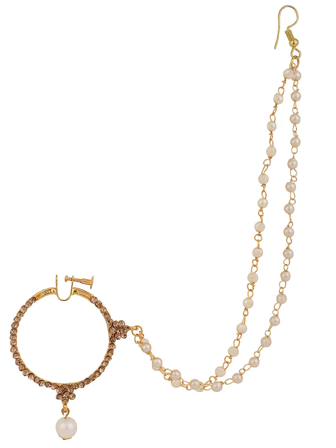 Gold Plated Studded Nath Jewelry For Women By Anikas Creation