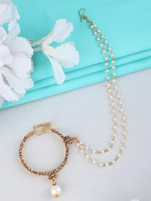 Gold Plated Studded Nath Jewelry For Women By Anikas Creation