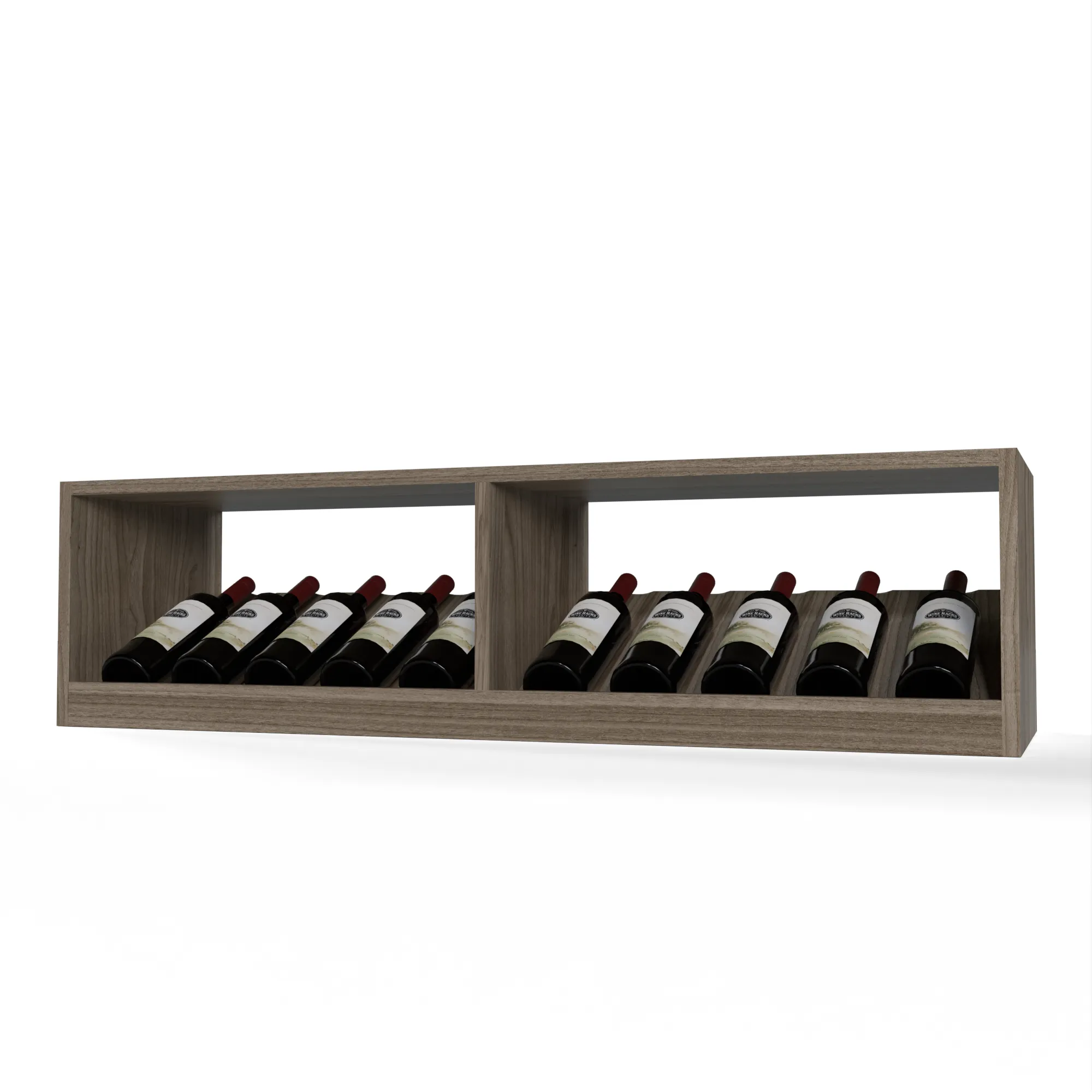 GrandCellar™ - 10 Column Full-Depth Elevated Cradle Display Row - 12"