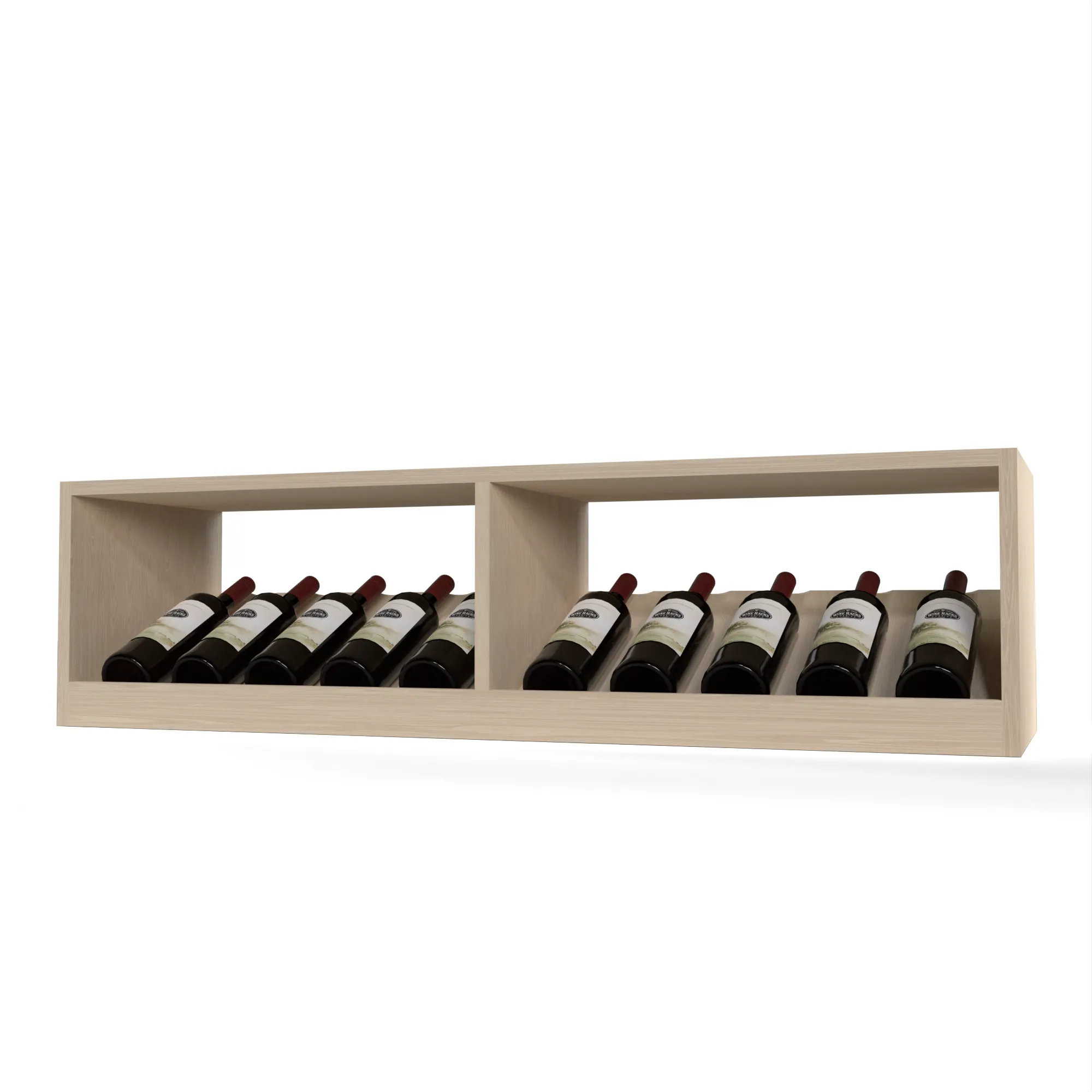 GrandCellar™ - 10 Column Full-Depth Elevated Cradle Display Row - 12"