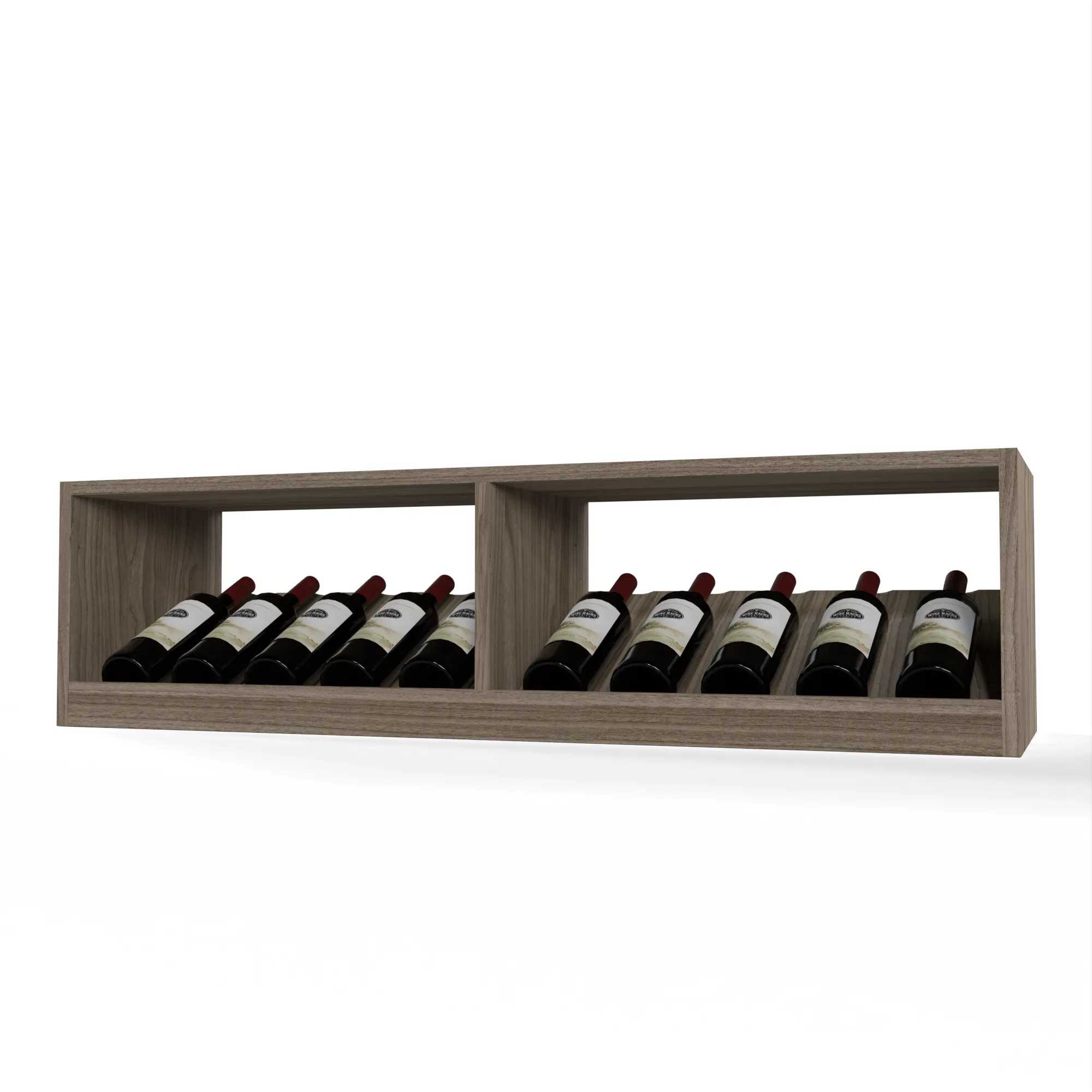 GrandCellar™ - 10 Column Full-Depth Elevated Cradle Display Row - 12"