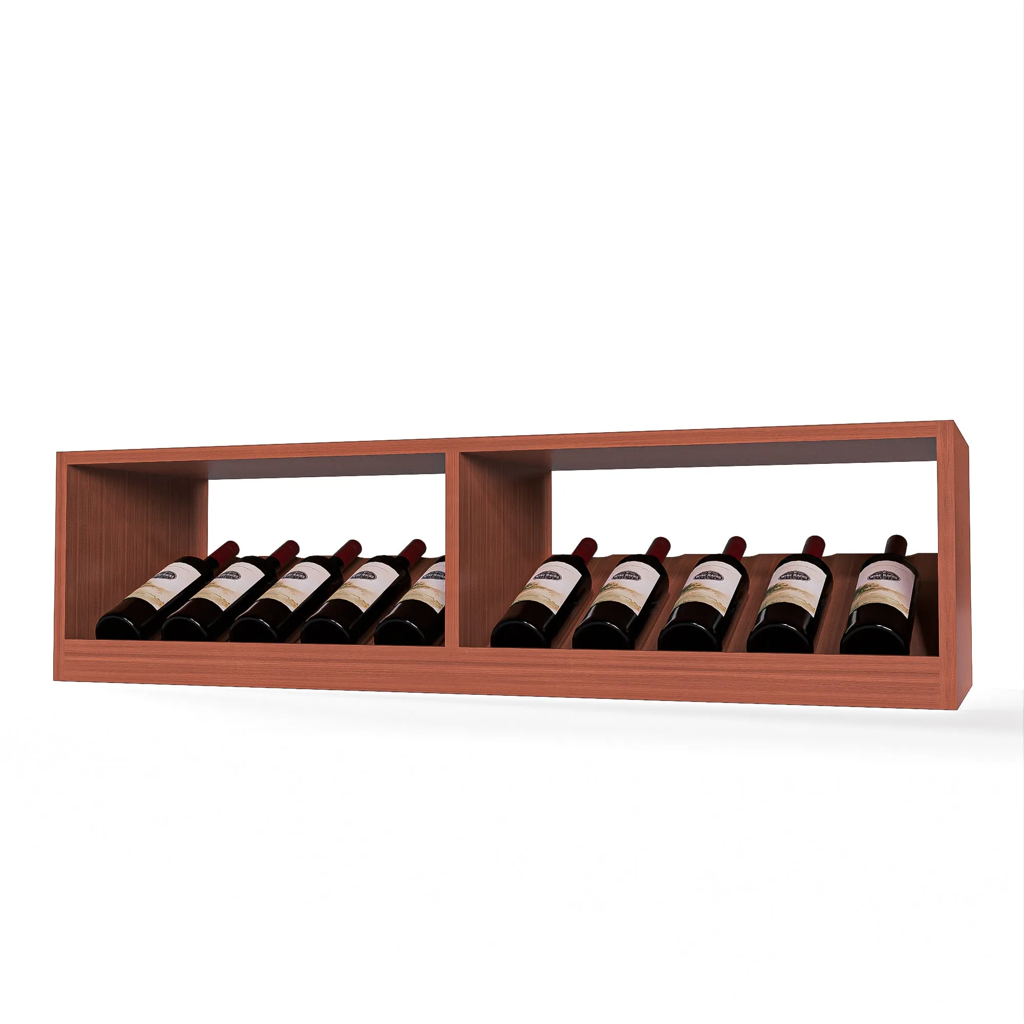 GrandCellar™ - 10 Column Full-Depth Elevated Cradle Display Row - 12"