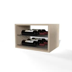 GrandCellar™ - 4 Column Horizontal Label-Forward Wine Display - 12" - Gunmetal Rods