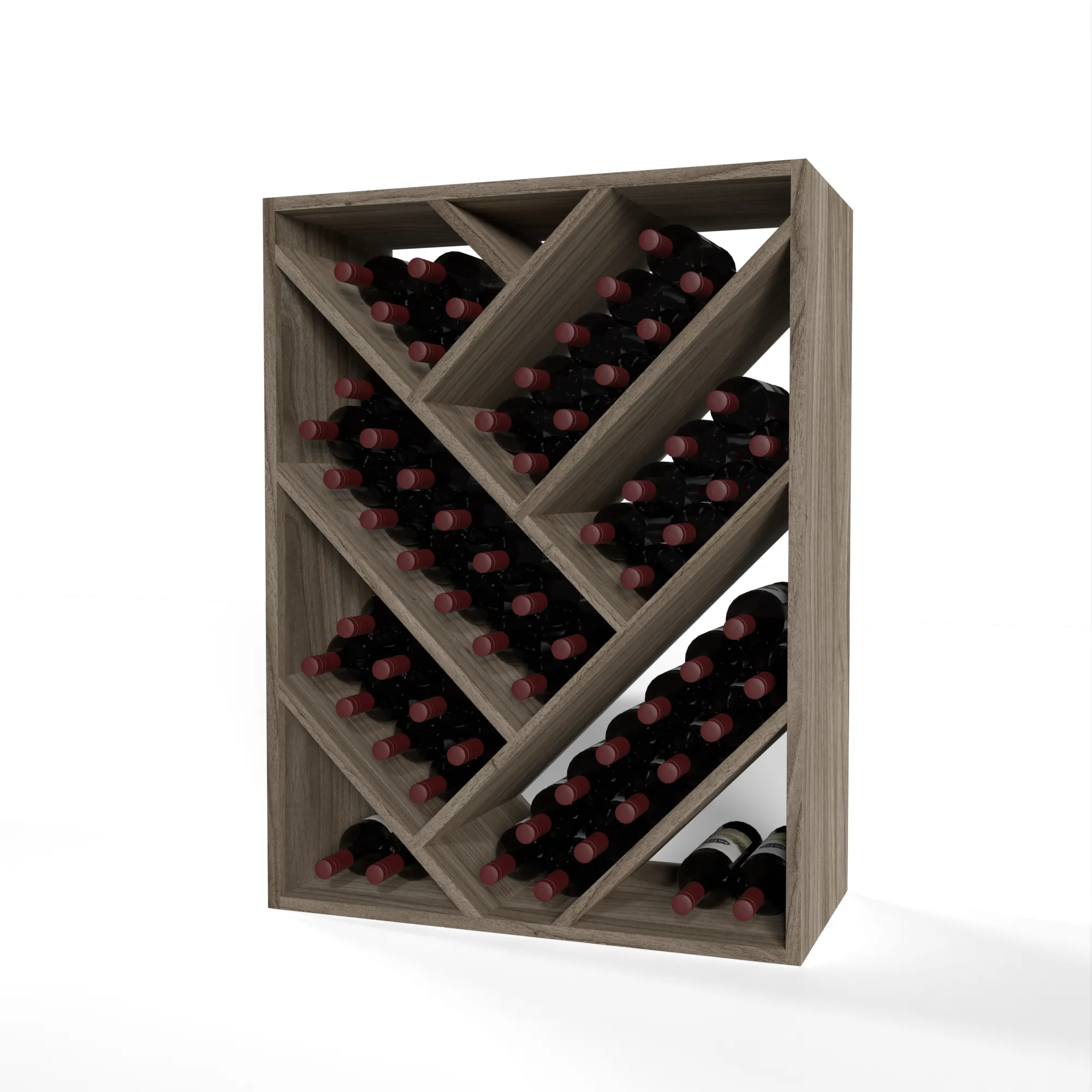 GrandCellar™ - 6 Column Full-Depth Herringbone Wine Bin - 36"