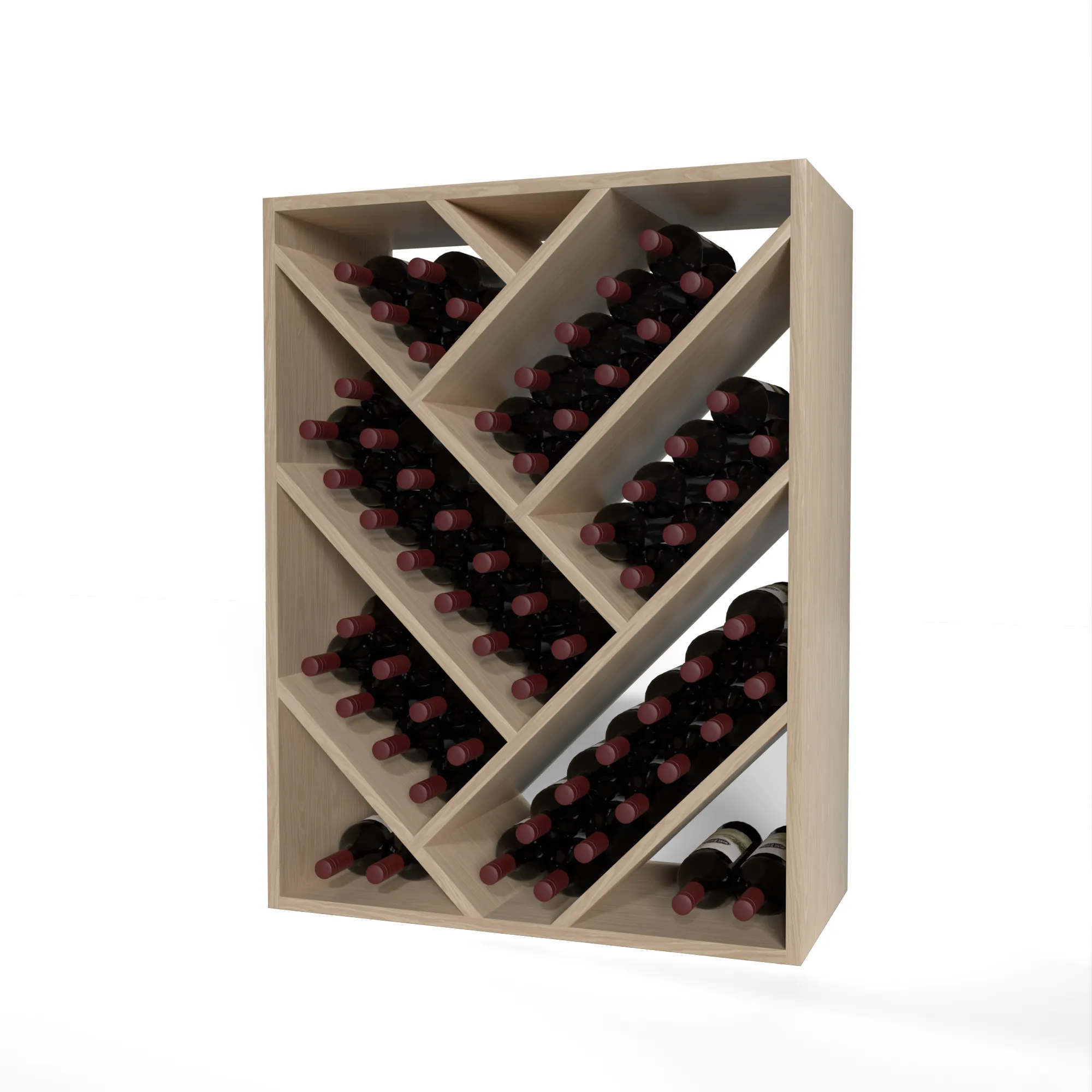 GrandCellar™ - 6 Column Full-Depth Herringbone Wine Bin - 36"