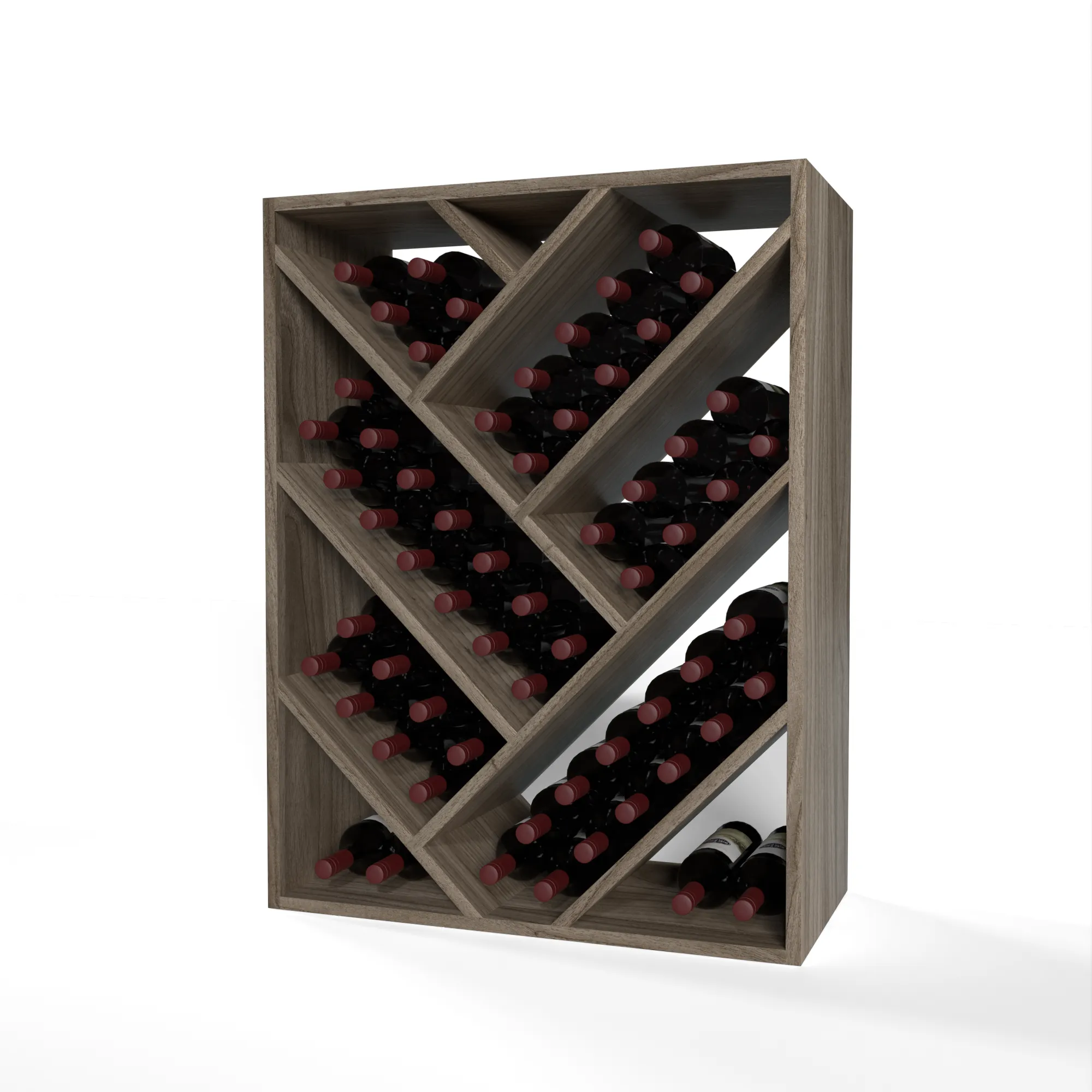 GrandCellar™ - 6 Column Full-Depth Herringbone Wine Bin - 36"