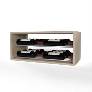 GrandCellar™ - 6 Column Horizontal Label-Forward Wine Display - 12"- Silver Metal Rods