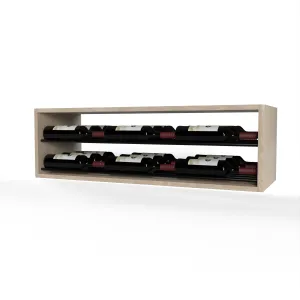 GrandCellar™ - 8 Column Horizontal Label-Forward Wine Display - 12" - Black Metal Rods