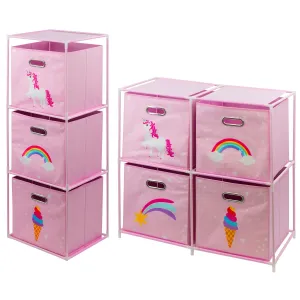 Kids Unicorn Design Storage Cubes