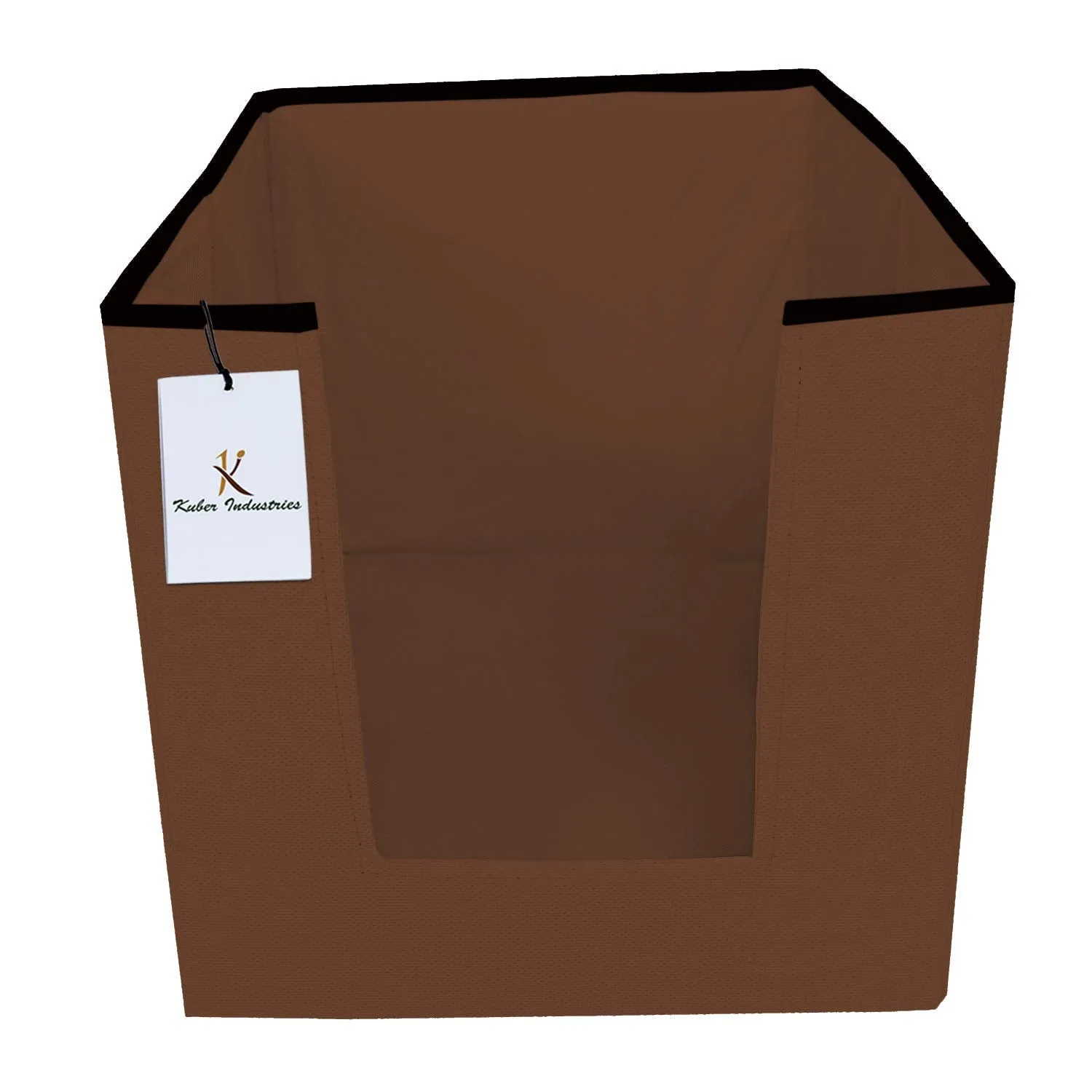 Kuber Industries Non Woven 1 Piece Shirt Stacker Wardrobe Organizer and 1 Piece Small Foldable Storage Organiser Cubes/Boxes (Coffee) -CTKTC038319