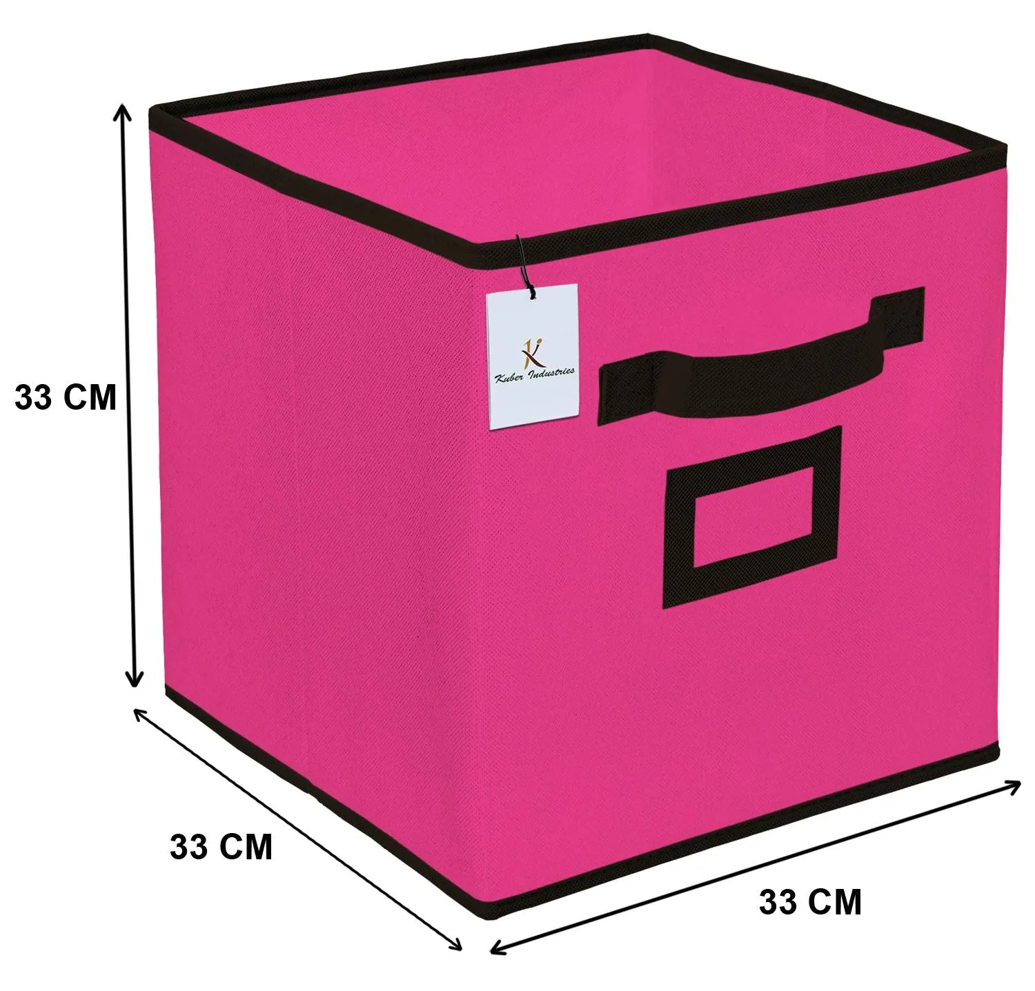 Kuber Industries Non Woven 2 Piece Shirt Stacker Wardrobe Organizer and 2 Piece Large Foldable Storage Organiser Cubes/Boxes (Pink) -CTKTC38374