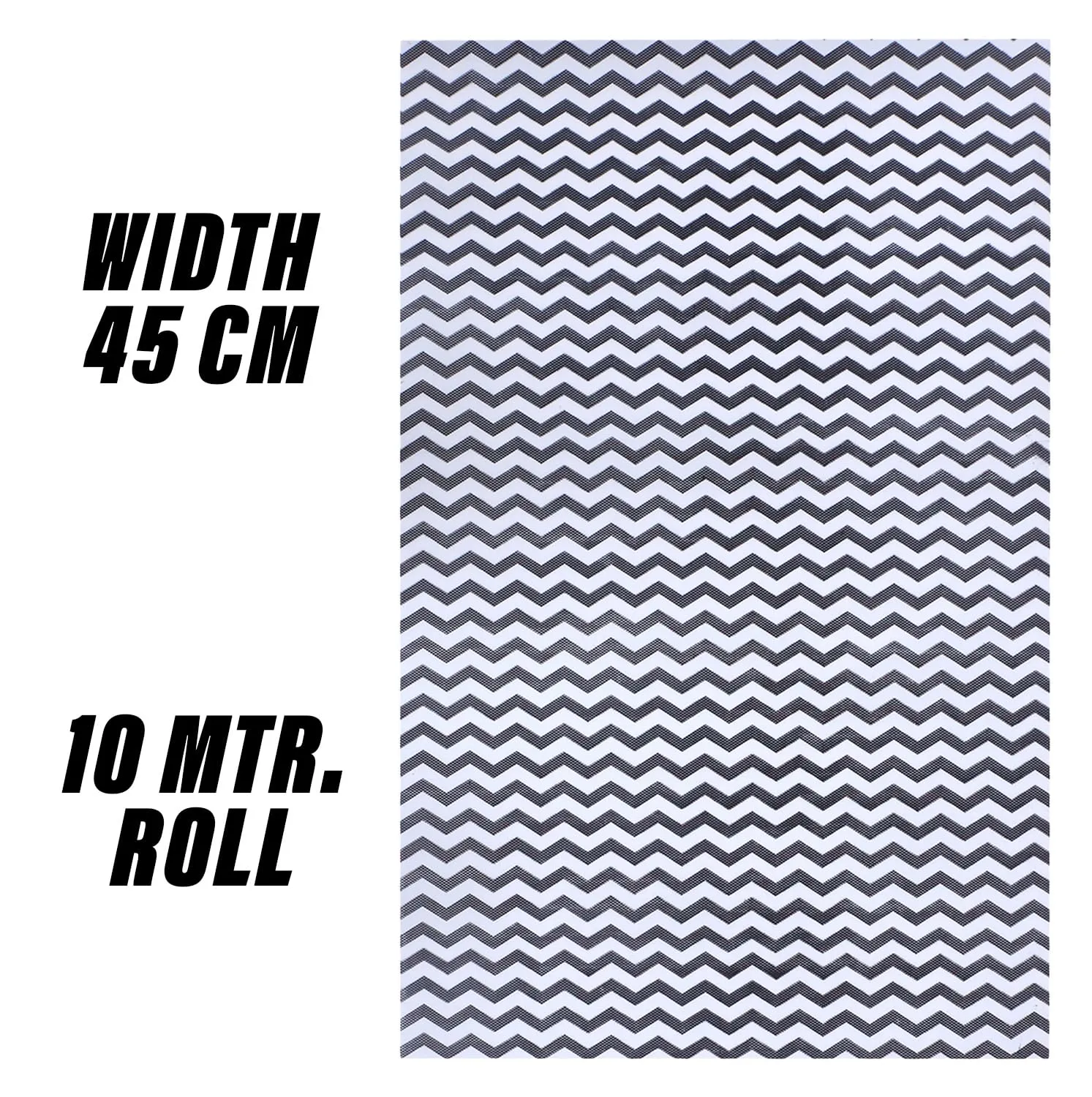 Kuber Industries Shelf Liner | EVA Kitchen Cabinet Shelf Mat | Anti-Slip Bathroom Mat | Fridge Mat | Table Mat | Zig Zag Design Wardrobe Mat | 10 Meter | Black