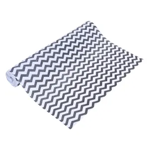 Kuber Industries Shelf Liner | EVA Kitchen Cabinet Shelf Mat | Anti-Slip Bathroom Mat | Fridge Mat | Table Mat | Zig Zag Design Wardrobe Mat | 10 Meter | Black