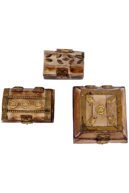 Leaf Flower Pattern Bone Boxes