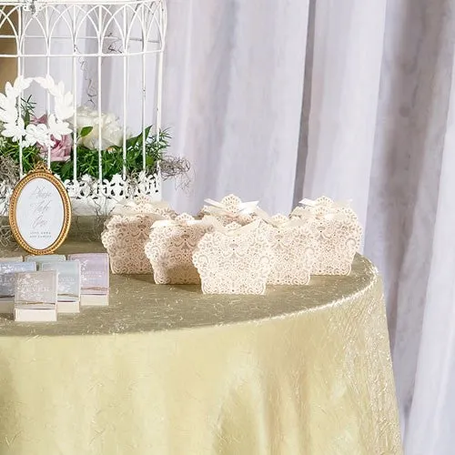 LUSCIOUS FOIL LACE FAVOUR BOX WITH RIBBON (10/pkg)