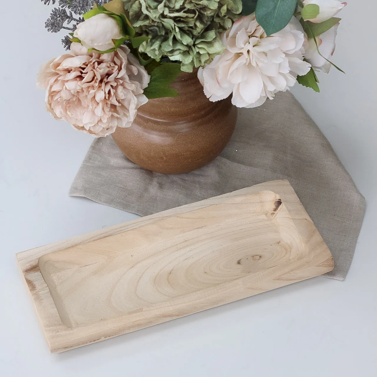 Natural Rustic Wood Rectangular Tray