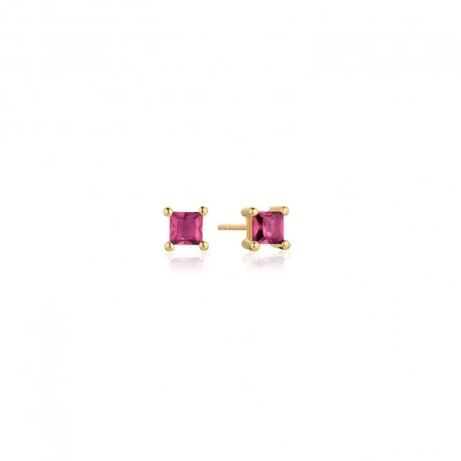 Pink Zirconia Ellera Quadrato Earrings SJ-E42277-PKCZ-YG