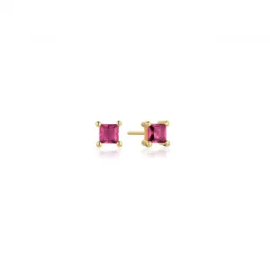 Pink Zirconia Ellera Quadrato Earrings SJ-E42277-PKCZ-YG