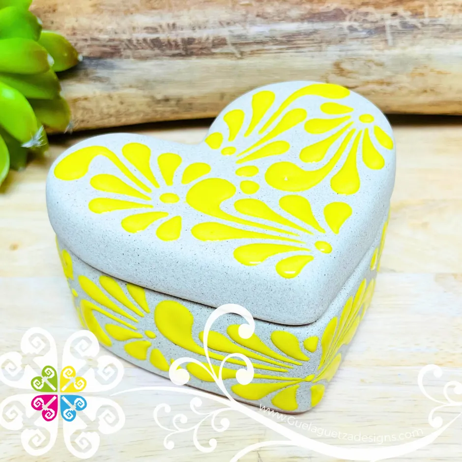 Plumeado Heart Clay Box - Jewelry Box - Alajero Corazon
