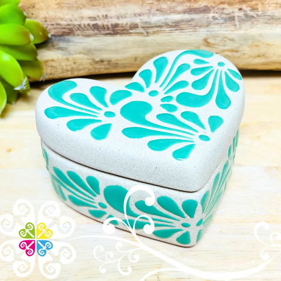 Plumeado Heart Clay Box - Jewelry Box - Alajero Corazon